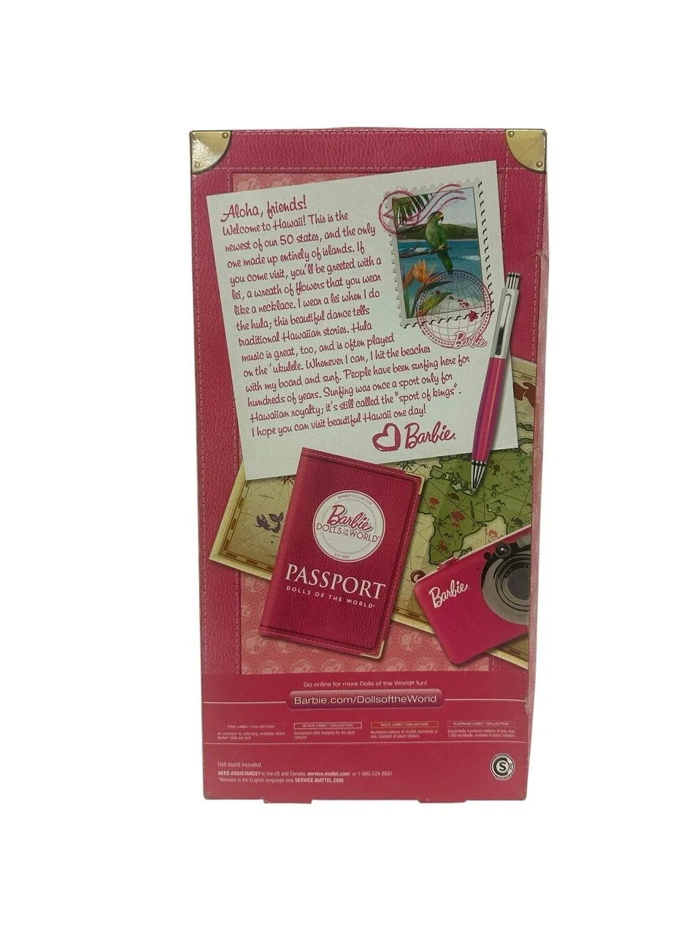Barbie Dolls of the World Hawaii Passport Series 2012 Pink Label Mattel W3443